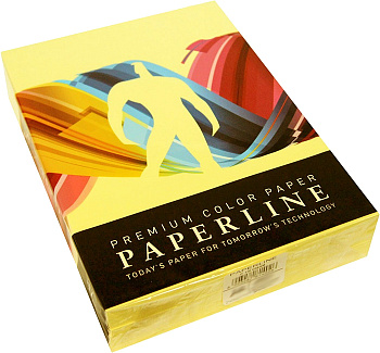 Бумага цветная "Paperline №160", A4, 80гр, 500л, Yellow желтый